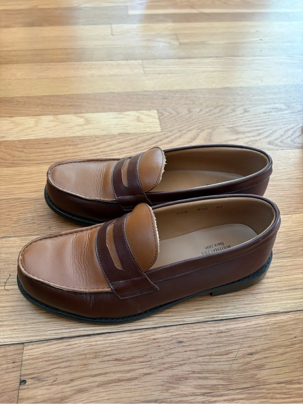 Women’s French Leather Loafers, Size 37/US 7
